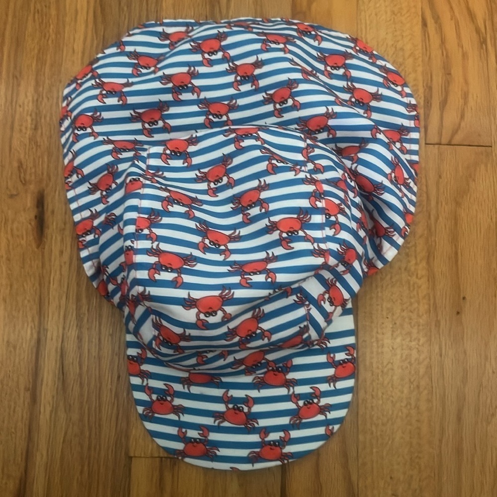 Lucky Kids Toddler Crab Print Sun Hat with Neck Flap/Sun protection